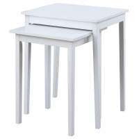 Convenience Concepts 2-Pc Nesting Table Set In White