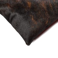 Homeroots Cowhide, Microsuede, Polyfill 12 X 20 X 5 Chocolate 2 Pack Cowhide Pillow