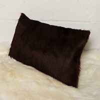 Homeroots Cowhide, Microsuede, Polyfill 12 X 20 X 5 Chocolate 2 Pack Cowhide Pillow