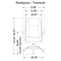 Realspace?Tresswell Bonded Leather High-Back Chair, Black/Silver