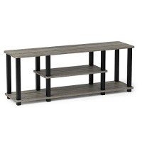 Furinno Turn-N-Tube 3-Tier Entertainment Tv Stands, Square, French Oak Grey/Black