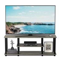 Furinno Turn-N-Tube 3-Tier Entertainment Tv Stands, Square, French Oak Grey/Black