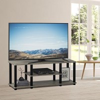 Furinno Turn-N-Tube 3-Tier Entertainment Tv Stands, Square, French Oak Grey/Black