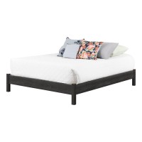 South Shore Step One Essential Platform Bed On Legs, Queen, Gray Oak