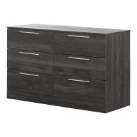 South Shore Step One Essential 6-Drawer Double Dresser Gray Oak
