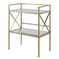 Convenience Concepts Gold Coast Bar Hall Table, Mirror Gold Frame