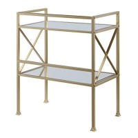 Convenience Concepts Gold Coast Bar Hall Table, Mirror Gold Frame