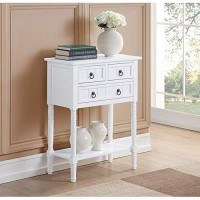 Convenience Concepts Kendra 3 Drawer Hall Table With Shelf, White