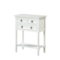 Convenience Concepts Kendra 3 Drawer Hall Table With Shelf, White