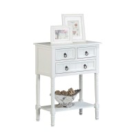 Convenience Concepts Kendra 3 Drawer Hall Table With Shelf, White