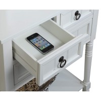 Convenience Concepts Kendra 3 Drawer Hall Table With Shelf, White