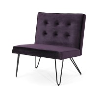 Christopher Knight Home Dusoleil Modern Armless Velvet Chair, Blackberry, Brown Checkerboard
