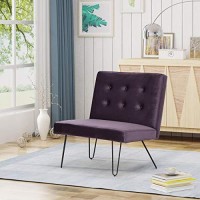 Christopher Knight Home Dusoleil Modern Armless Velvet Chair, Blackberry, Brown Checkerboard