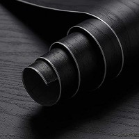 Oxdigi Black Wood Contact Paper - 24 X 196 Inches - Self-Adhesive, Removable And Waterproof - Ideal Peel And Stick Wallpaper For Cabinet, Countertop, Desktop, Rental Property, Kitchen, Bedroom