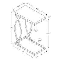 Monarch Specialties Accent End Snack Table, White, 25 H