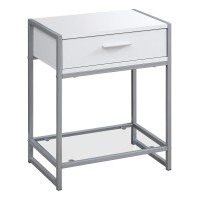 Monarch Specialties I Accent End Table Night Stand White