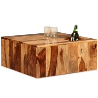 Vidaxl Coffee Table Solid Sheesham Wood 27.6X27.6X11.8