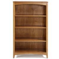 Shaker Style 4 Shelf Bookcase / Solid Wood / 48 High / Adjustable Shelving / Closed Back / Display Bookshelf For Living Room, Bedroom, Home And Office, Cherry