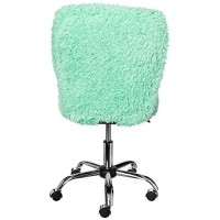 Urban Shop Faux Fur Rolling Task Chair, Mint