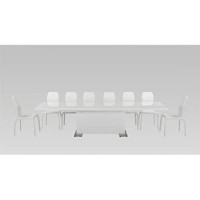 Homeroots Mdf, Steel 30 White Mdf And Steel Dining Table