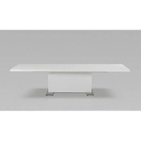 Homeroots Mdf, Steel 30 White Mdf And Steel Dining Table