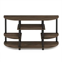 Furinno Jaya Simple Design Corner Tv Stand, Columbia Walnut/Black