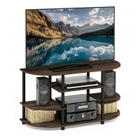 Furinno Jaya Simple Design Corner Tv Stand, Columbia Walnut/Black