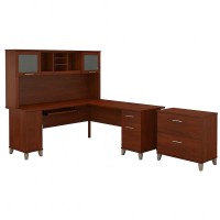 Bush Furniture Somerset L Shaped Desk With Hutch And Lateral File Cabinet