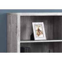 Monarch Specialties Bookcase - Sturdy Etagere With 3 Adjustable Book Shelves - 48Ah (Grey)