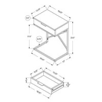 Monarch Specialties I Accent, End Table, Night Stand, Grey