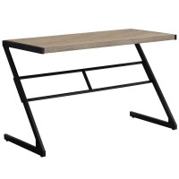 Monarch Specialties Simple Modern Study Laptop Table For Home & Office Computer Desk-Z-Shaped Metal Leg, 48 L, Dark Taupe