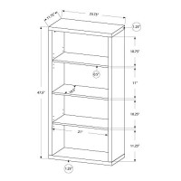 Monarch Specialties Bookcase - Sturdy Etagere With 3 Adjustable Book Shelves - 48?H (Brown)