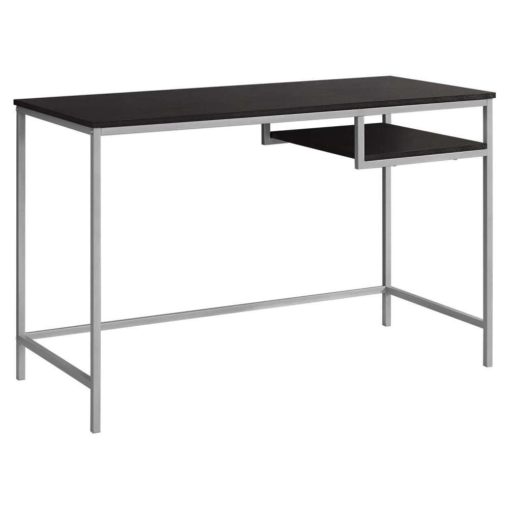 Monarch Specialties Contemporary Laptop Table With Shelf Home & Office Computer Desk-Metal Legs, 48 L, Cappuccino