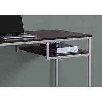 Monarch Specialties Contemporary Laptop Table With Shelf Home & Office Computer Desk-Metal Legs, 48 L, Cappuccino