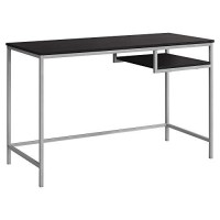 Monarch Specialties Contemporary Laptop Table With Shelf Home & Office Computer Desk-Metal Legs, 48 L, Cappuccino
