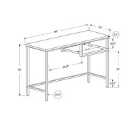 Monarch Specialties Contemporary Laptop Table With Shelf Home & Office Computer Desk-Metal Legs, 48 L, Cappuccino