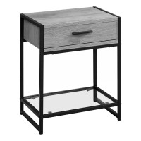 Monarch Specialties I Accent End Table Night Stand Grey