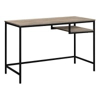 Monarch Specialties Contemporary Laptop Table With Shelf Home & Office Computer Desk-Metal Legs, 48 L, Dark Taupe