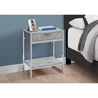 Monarch Specialties I Accent, End Table, Night Stand, Grey