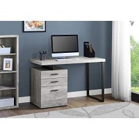 Monarch Specialties Computer Desk With File Cabinet - Left Or Right Set- Up - 48L (Grey Reclaimed Wood Look)