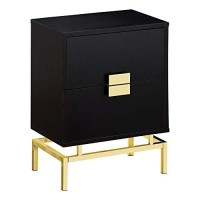 Monarch Specialties I Accent, End, Night Stand, Side Table, 2 Drawers, 24H, Cappuccino