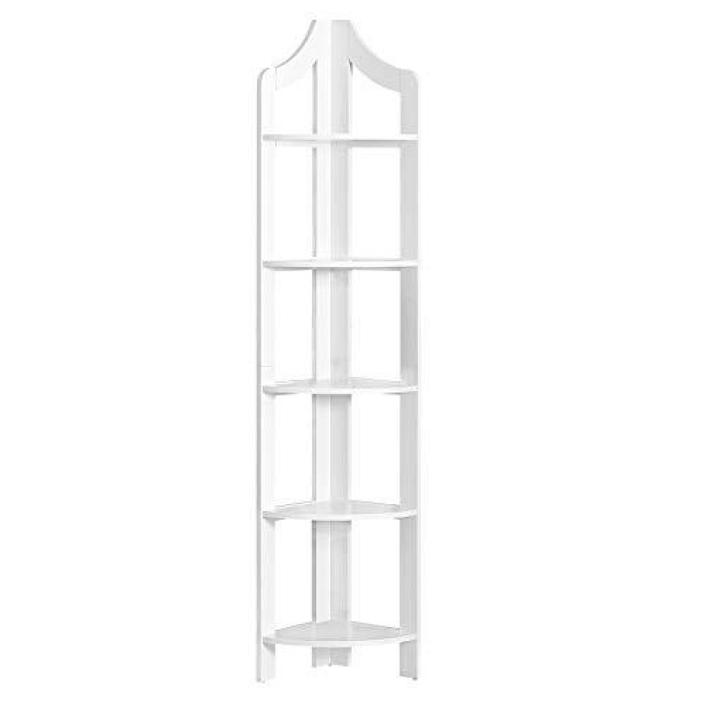 Monarch Contemporary 72 H Corner Accent Etagere Bookcase - White