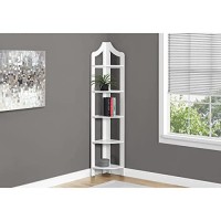 Monarch Contemporary 72 H Corner Accent Etagere Bookcase - White