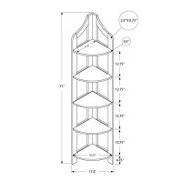 Monarch Contemporary 72 H Corner Accent Etagere Bookcase - White