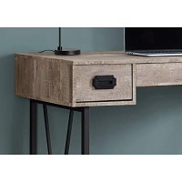 Monarch Specialties Computer Desk - 48 Inch L/Taupe Reclaimed Wood/Black Metal