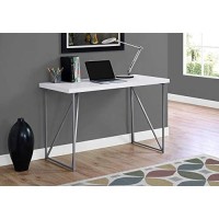 Monarch Specialties Laptop Table-Contemporary Style Home & Office Computer Desk-Metal Legs, 48 L, White