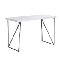 Monarch Specialties Laptop Table-Contemporary Style Home & Office Computer Desk-Metal Legs, 48 L, White