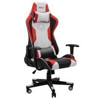 Homall Gaming Chair Racing Style Office Chair Ergonomic High-Back Pu Leather Computer Gaming Chair With Headrest And Lumbar Support (Red/White)