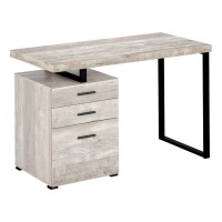 Monarch Specialties Computer Desk With File Cabinet - Left Or Right Set- Up - 48L (Taupe Reclaimed Wood Look)