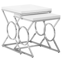 Monarch Specialties I Nesting Table White